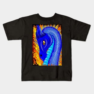 Blue fire dragon Kids T-Shirt